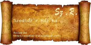 Szedlár Réka névjegykártya